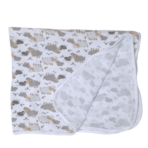Parents Choice Lamb Sheep Thermal Waffle Weave Security Lovey Blanket 24" X 31" - Picture 2 of 4